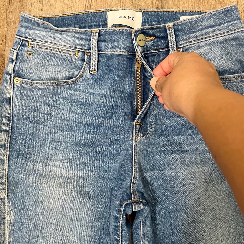 FRAME Le High Straight Sanded Seam Jeans Size 25 - Picture 8 of 10